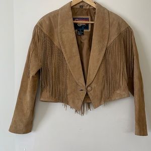 Vintage Cripple Creek Leather Jacket with Fringe